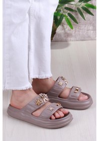 Resim Fort Smx Ez5118 Plaj Deniz Havuz Terliği Hafif Rahat Esnek Kadın Terlik Vizon 