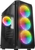 Resim X-Racer Peak 600W Temperli Camlı 4*12Cm Rgb Fan Mid-Tower Gaming Oyuncu Kasası Everest