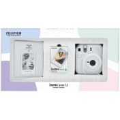 Resim Fujifilm Instax Mini 12 Beyaz Fotoğraf Makinesi 10'lu Film ve Pvc Albüm Bundle Box 