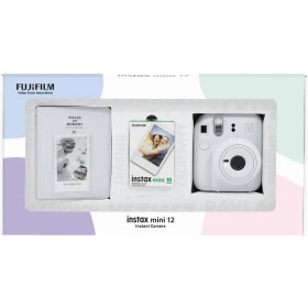 Resim Fujifilm Instax Mini 12 Beyaz Fotoğraf Makinesi 10'lu Film ve Pvc Albüm Bundle Box 