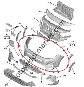 Resim Peugeot Rifter (2024-2025) Ön Tampon (Orijinal) 