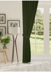 Resim Cheap's Home Petek Dokulu Kadife Dokuma Normal 1 X 2.5 Pileli Fon Perde Çimen Yeşili 