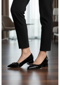 Resim Pierre Cardin Pc-55197 Z Siyah Rugan Kadın Klasik Topuklu Ayakkabı Siyah 