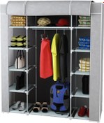 Resim Teknor Bez Dolap Çift Yandan Raf Metal Profil Iskelet - Gri Renkli 