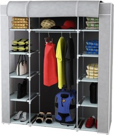 Resim Teknor Bez Dolap Çift Yandan Raf Metal Profil Iskelet - Gri Renkli 