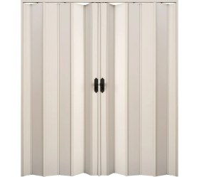 Resim Faran Dekorasyon 215 x 230 Beyaz Renk Camsız Çift Açılım Pvc Akordiyon Katlanır Kapı FRNAKMODEL-208 