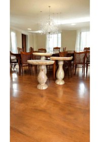 Resim Ahşap Mantar Sehpa 3lu Set Naturel Renk Yan Sehpa Takımı - Zigon Sehpa - Çiçeklik Naturel 