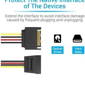 Resim Vention Sata Power Kablo 0.3 Santimetre 