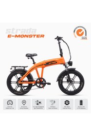 Resim Stradacycles E-Monster 20 Jant Katlanabilir Yüksek Torklu Elektrikli Bisiklet 