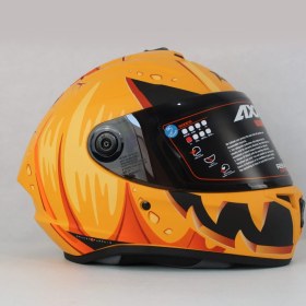 Resim Axxis Draken S Pumpkin C3 Matt Yellow Kapalı Motosiklet Kaskı + Siyah Yedek Vizör 