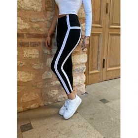 Resim Ahes Shopping Kadın Yan Çift Şerit Detaylı Toparlayıcı Egzersiz Dalgıç Tayt 