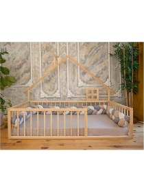 Resim Montessori Ahşap Karyola - Montessori Yatak - Montessori Karyola Opmont-16 90X190 cm 