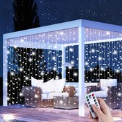 Resim USB ile Çalışan 3m Perde Peri Işıkları - 300 LED, 8 Mod, İç/Dış Mekan Dekoru için Uzaktan Kumanda Dahil, Partiler & Düğünler için Mükemmel 