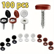 Resim 100 adet Kendinden Tornalanma Vida Kapakları, Dayanıklı PVC Plastik Dekoratif Kapaklar M4/M5 Phillips Başlı Vidalar için, Siyah ve Kırmızı, Toz Koruma ve Estetik Geliştirme DIY ve Profesyonel Kullanım İçin, Yıldız Şekilli Tasarım | Kolay Kurulum Kapakları 