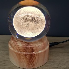 Resim Dolunay Tasarımlı Dönen Cam Küre 