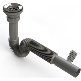 Resim Desiphon Çamaşır Ve Bulaşık Makine Girişli Körüklü Lavabo Sifonu 