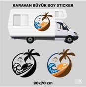 Resim Run Grafik Shop KARAVAN PALMİYE GÜNEŞLİ STİCKER 