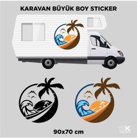 Resim Run Grafik Shop KARAVAN PALMİYE GÜNEŞLİ STİCKER 