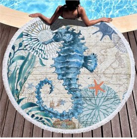 Resim Skycity Mikrofiber Hızlı Kuruyan Kum Geçirmez Çok Amaçlı Yuvarlak Plaj Havlusu - Yoga, Piknik, Yatağı Örtüsü İçin 60 İnç Diğer 