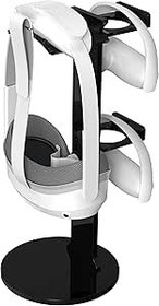 Resim Aokicase VR Stander Meta Quest Pro / Pico 4 / Oculus Quest için 2 Cam Duvar Depolama Tutucu Stand Sap Duvara Monte Depolama Kulaklık VR Gamepad Controller Travel(siyah) V02 