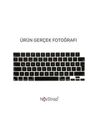 Resim Novstrap Apple Uyumlu MacBook Pro 14 İnç M5 Çip A3434 İle Türkçe Q Klavye Koruyucu Siyah Kılıf Karışık Çok Renkli 