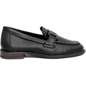 Resim Mammamia D24ya-3235 Kadın Deri Loafer Ayakkabı D24YA-3235-R7307 Siyah 