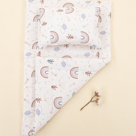 Resim Alt Açma Matı ve Yastık - Çift Taraflı - Pastel Gökkuşağı 