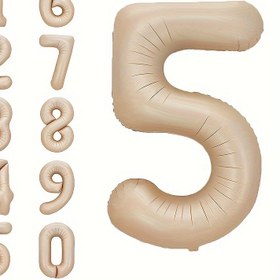 Resim 40 İnç Karamel Folyo Numara Balonu - Doğum Günleri, Yıldönümleri ve Tatil Kutlamaları için Mükemmel 