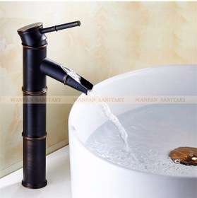 Resim Çanak Lavabo Uzun Banyo Lavabo Bataryası Antik Siyah 