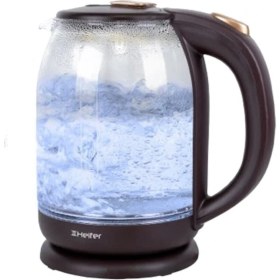 Resim Renkli LED Işıklı Cam Kettle, Modern ve Şık Su Isıtıcı 