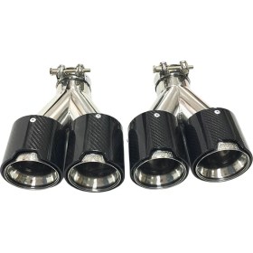 Resim Akrapoviç Egzoz Ucu Parlak Karbon Bmw M Logolu 90MM 4' Lü Sağ Sol 