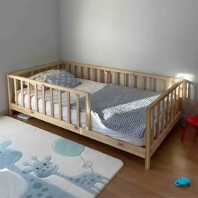 Resim Loolpi Home - Unisex Montessori Ahşap Bebek ve Çocuk Karyolası Tüm Ölçülerde 
