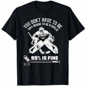 Resim Buz Hokeyi Kalecisi Kaleci - Buz Hokeyi Kaleci Tişörtü SIYAH 