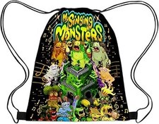 Resim Jiumaocleu My Singing Monsters İpli Sırt Çantası - Anime Oyunu 3D Baskı Sırt Çantası Spor Salonu Okul Depolama Çuval Alışveriş Çantaları Plaj Partisi Açık Hava Seyahat için Sırt Çantası 
