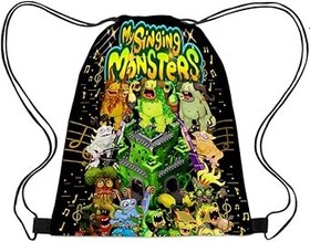 Resim Jiumaocleu My Singing Monsters İpli Sırt Çantası - Anime Oyunu 3D Baskı Sırt Çantası Spor Salonu Okul Depolama Çuval Alışveriş Çantaları Plaj Partisi Açık Hava Seyahat için Sırt Çantası 