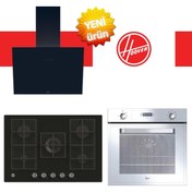 Resim Hoover Vivonza Ankastre Set (HOT3051WI/E Beyaz Fırın + HVG74K3B 75 cm Siyah Ocak + HDG6C1GBTK Siy 