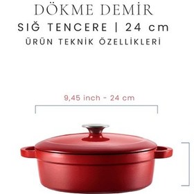 Resim Voeux 24 Cm Sığ Tencere - Degrade Kırmızı 