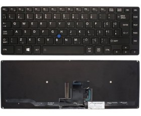 Resim Toshiba Dynabook Tecra Z40-A, Z40t-A Klavye (Siyah TR) ışıklı 