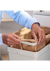 Resim Hallbar Açık Gri Çöp Kutusu Atık Ayırma Kutusu 10 Litre 