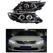 Resim Toyota Corolla 2009-2010 Angel Eyes Siyah Ledli Ön Far 