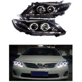 Resim Toyota Corolla 2009-2010 Angel Eyes Siyah Ledli Ön Far 