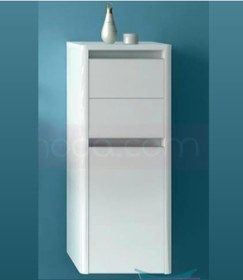 Resim VitrA T4 Orta Boy Ünite Banyo Mobilyası (SAĞ) , Parlak Beyaz - Termoform Kaplama - Dolap - 54704 