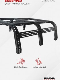 Resim Pikap Market Isuzu D-Max Uyumlu Çadır Taşıyıcı Rollbar 