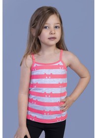 Resim Toontoy Kids Kız Çocuk Kedi Baskılı Atlet Gri Melanj 