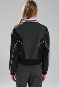 Resim tw3 Kadın Şerit Detaylı Saten Kumaş Garnili Tasarım Blazer Ceket 