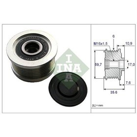 Resim Ina 535004610 Alternatör Kasnağı Rulmanlı Hyundaı Tucson D4ea 04-10 / Santafe 2.0l D4ea Crdi 04- 2.2l D4eb 06-09 / Kıa Sportage 2.0l D4ea 04-10 3732227010-3732227012 