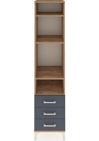 Resim Hyperion Dolap 4 Raflı 3 Çekmeceli 44x44x195 Çam-antrasit Atlas Çam 