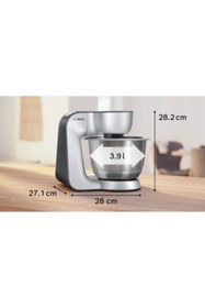 Resim Bosch Serie 4 Mutfak Makinesi Mum 5 1000 W Metalik Inoks Gümüş - Airfry Tepsi Hediye 