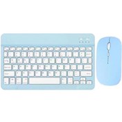 Resim Sprange Vasoun B10TB 10.1\ Uyumlu Kablosuz Bluetooth Şarjlı Türkçe Q Klavye Mouse Seti - Mavi 