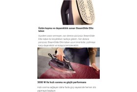 Resim Philips Azur 8000 Serisi Profesyonel 3000W Buharlı Ütü, 80G/DK Kesintisiz Buhar, 260G Şok Buhar, Dikey Ütüleme ve Akıllı Kumaş Koruma Teknolojisi 